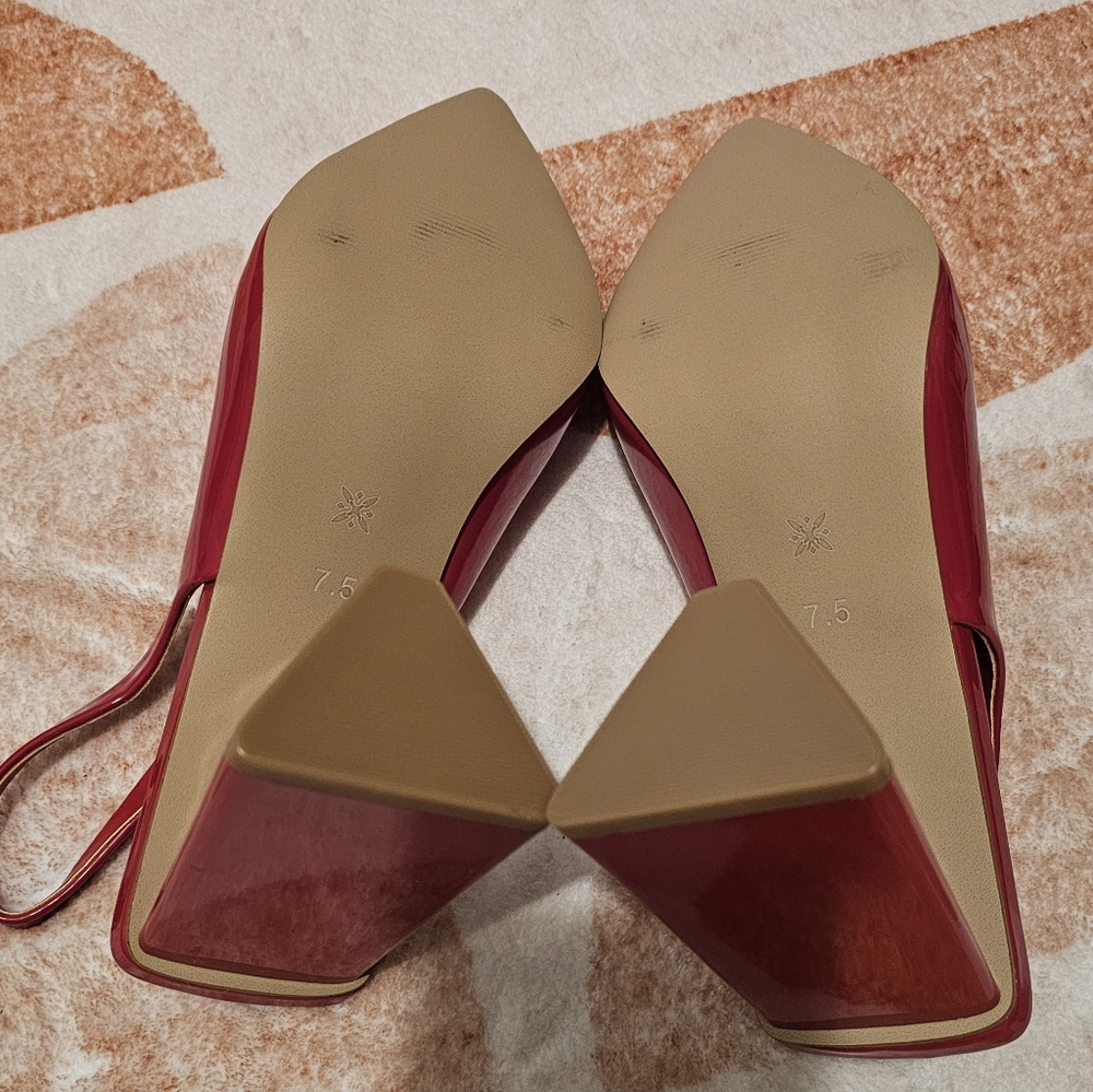 BCBGeneration Red TRINA Slingback Block Heel Pumps NW/O Box Sz 7.5 - Picture 7 of 9